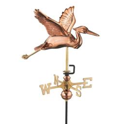 Good Directions Cottage Heron in Flight Copper Weathervane - H54 x W40 x L42 cm