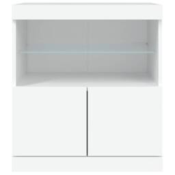 Berkfield Home Sideboard with LED Lights White 60x37x67 cm - Size: 60 x 37 x 67 cm - thumbnail 6