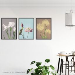 Artery8 Set of 3 Vintage Japanese Floral Botanical Flowers Wall Art Prints - Size: A3 - thumbnail 3