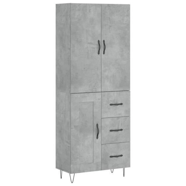 Berkfield Home Highboard Concrete Grey 69.5x34x180 cm Engineered Wood - image 1