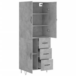 Berkfield Home Highboard Concrete Grey 69.5x34x180 cm Engineered Wood - thumbnail 4
