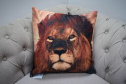 Rapport Home Aslan Lion Polyester Cushion Cover (43x43) Multicolor - Size: 43 cm x 43 cm