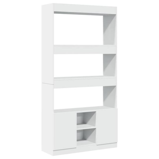 Berkfield Home Highboard¬†White 92x33x180 cm Engineered Wood in White - Size: 92 x 33 x 180 cm - image 1
