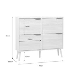 sweeek Wood effect shoe cabinet 4 drawers in Beige - thumbnail 7