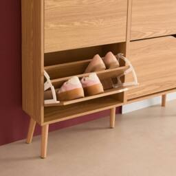 sweeek Wood effect shoe cabinet 4 drawers in Beige - thumbnail 6
