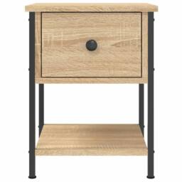 Berkfield Home Bedside Table Sonoma Oak 34x35.5x45 cm Engineered Wood in Brown - thumbnail 6