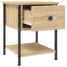 Berkfield Home Bedside Table Sonoma Oak 34x35.5x45 cm Engineered Wood in Brown - thumbnail 5