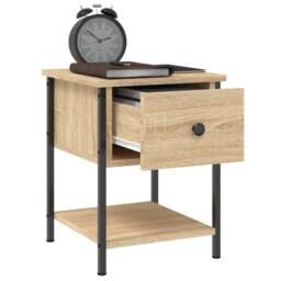 Berkfield Home Bedside Table Sonoma Oak 34x35.5x45 cm Engineered Wood in Brown - thumbnail 4