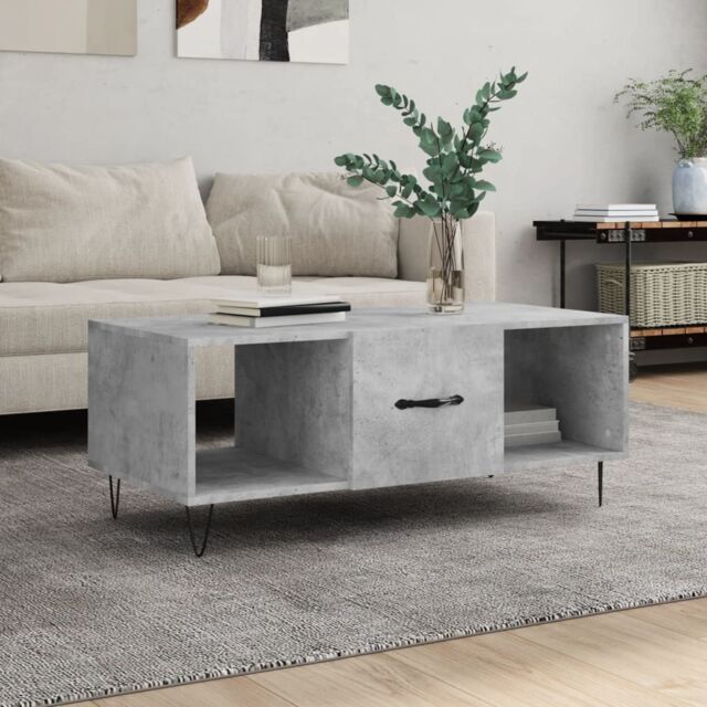 Berkfield Home Coffee Table Concrete Grey 102x50x40 cm Engineered Wood - Size: 102 x 50 x 40 cm - image 1