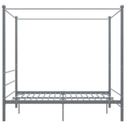 Berkfield Home Canopy Bed Frame Grey Metal 160x200 cm - thumbnail 3