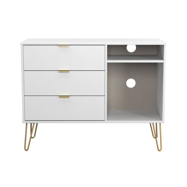 Ready Assembled 2 U Bexley 3 Drawer TV Unit (Ready Assembled) in White - image 1