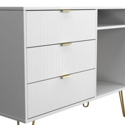 Ready Assembled 2 U Bexley 3 Drawer TV Unit (Ready Assembled) in White - thumbnail 4
