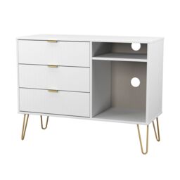 Ready Assembled 2 U Bexley 3 Drawer TV Unit (Ready Assembled) in White - thumbnail 3