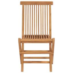 Berkfield Home Folding Garden Chairs 6 pcs Solid Teak Wood in Brown - thumbnail 3
