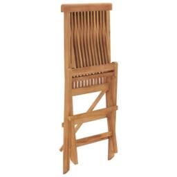 Berkfield Home Folding Garden Chairs 6 pcs Solid Teak Wood in Brown - thumbnail 4