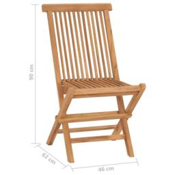 Berkfield Home Folding Garden Chairs 6 pcs Solid Teak Wood in Brown - thumbnail 9
