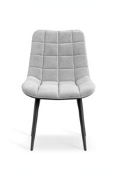 More4Homes Set of 2 Nova Modern Velvet Dining Chair Padded Seat Metal Legs in Grey - thumbnail 3