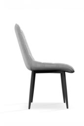 More4Homes Set of 2 Nova Modern Velvet Dining Chair Padded Seat Metal Legs in Grey - thumbnail 4