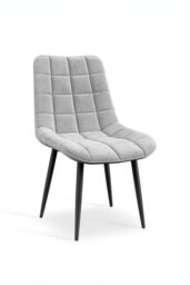More4Homes Set of 2 Nova Modern Velvet Dining Chair Padded Seat Metal Legs in Grey - thumbnail 2