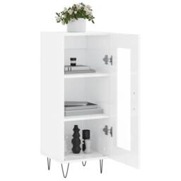 Berkfield Home Sideboard High Gloss White 34.5x34x90 cm Engineered Wood - thumbnail 4