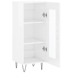 Berkfield Home Sideboard High Gloss White 34.5x34x90 cm Engineered Wood - thumbnail 6