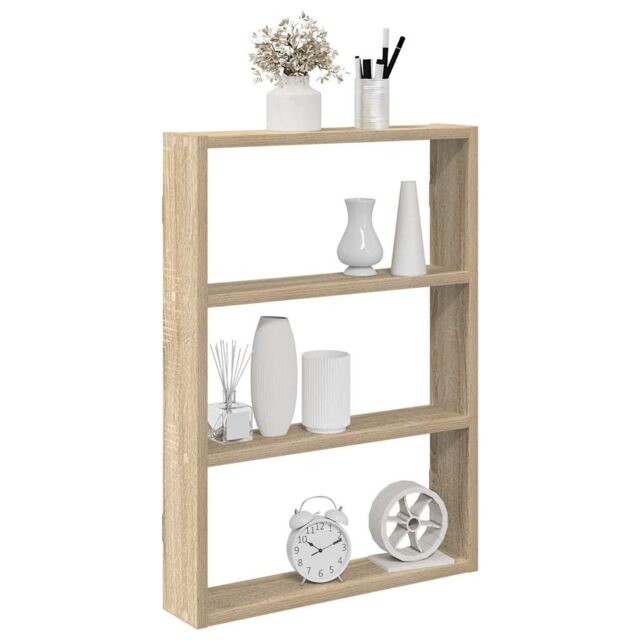 Berkfield Home Wall Shelf Sonoma Oak 43x9x60 cm Engineered Wood in Brown - Size: 43 x 9 x 60 cm - image 1