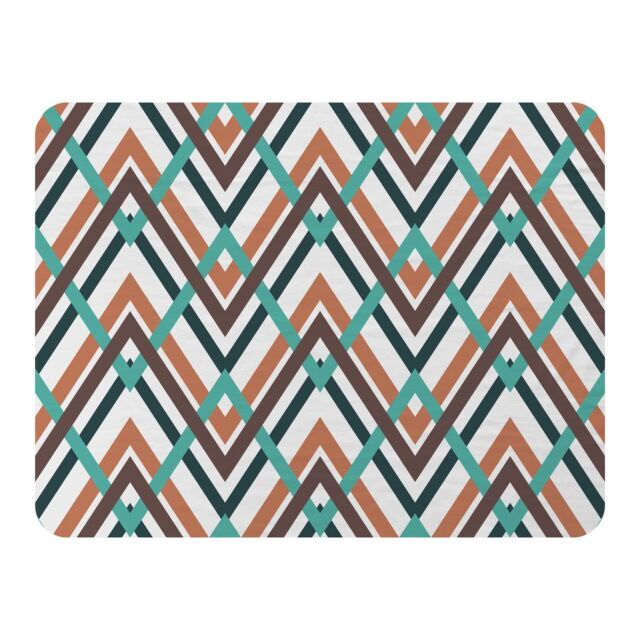 Benjamin Tate Design Coloured Geometric Zig Zag Blanket in Natural - Size: 120 cm x 150 cm - image 1