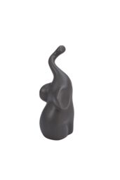 Living and Home Set of 2 Ceramic Couple Elephant Statue Figurine Ornaments in Grey - thumbnail 4