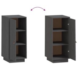 Berkfield Home Sideboard Grey 34x40x75 cm Solid Wood Pine - Size: 34 x 40 x 75 cm - thumbnail 6