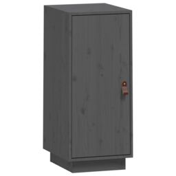 Berkfield Home Sideboard Grey 34x40x75 cm Solid Wood Pine - Size: 34 x 40 x 75 cm - thumbnail 2