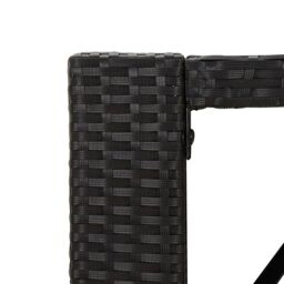 Berkfield Home Bar Table with Glass Top Black 145x80x110 cm Poly Rattan - Size: 145 x 80 x 110 cm - thumbnail 5