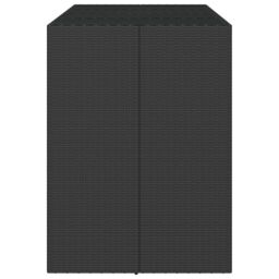 Berkfield Home Bar Table with Glass Top Black 145x80x110 cm Poly Rattan - Size: 145 x 80 x 110 cm - thumbnail 4