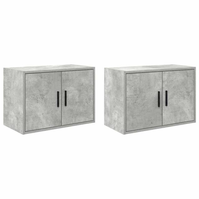 Berkfield Home Garage Wall Cabinets 2 pcs Concrete Grey Engineered Wood - image 1