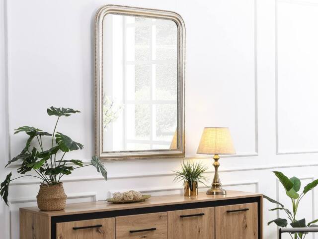 Vente-unique Paulownia Wood Overmantel Mirror - L80 X H110 Cm - Champagne - HELOISE in Silver - image 1