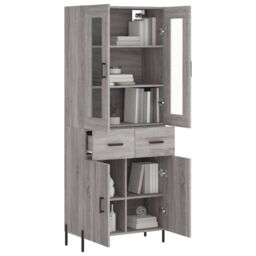 Berkfield Home Highboard Grey Sonoma 69.5x34x180 cm Engineered Wood - thumbnail 3