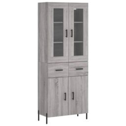Berkfield Home Highboard Grey Sonoma 69.5x34x180 cm Engineered Wood - thumbnail 2