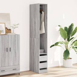 Berkfield Home Wardrobe Grey Sonoma 30x50x200 cm Engineered Wood - Size: 30 x 50 x 200 cm - thumbnail 1