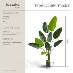 tectake Artificial Bird Of Paradise Tree Tropic, Lifelike in Green - Size: 120 cm - thumbnail 6