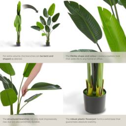 tectake Artificial Bird Of Paradise Tree Tropic, Lifelike in Green - Size: 120 cm - thumbnail 4