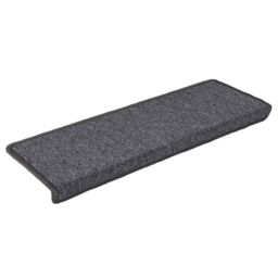 Berkfield Home Carpet Stair Treads 15 pcs 65x21x4 cm Grey & Black - Size: Medium - thumbnail 3
