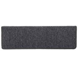 Berkfield Home Carpet Stair Treads 15 pcs 65x21x4 cm Grey & Black - Size: Medium - thumbnail 6