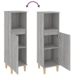 Berkfield Home Bathroom Cabinet Grey Sonoma 30x30x100 cm Engineered Wood - Size: 30 x 30 x 100 cm - thumbnail 9