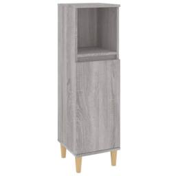 Berkfield Home Bathroom Cabinet Grey Sonoma 30x30x100 cm Engineered Wood - Size: 30 x 30 x 100 cm
