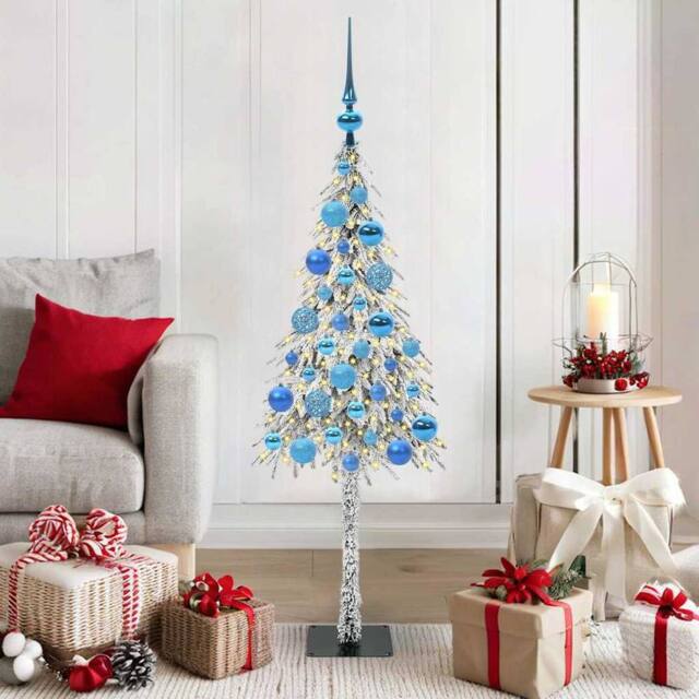 Berkfield Home Christmas Tree with 150 LEDs White 120 cm PE & Steel - image 1