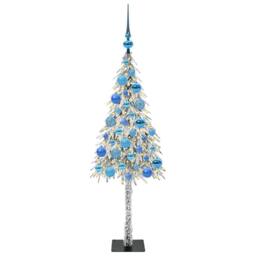 Berkfield Home Christmas Tree with 150 LEDs White 120 cm PE & Steel - thumbnail 3