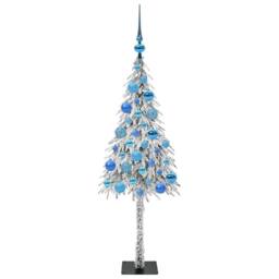 Berkfield Home Christmas Tree with 150 LEDs White 120 cm PE & Steel - thumbnail 4