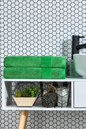 CHRISTY 'Prism' Bold Luxury 100% Turkish Cotton Towels in Green - thumbnail 4
