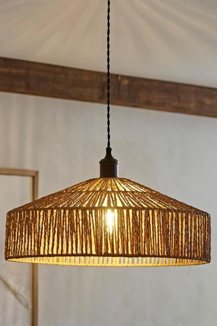 ValueLights Elcano Natural Woven Rope Easy Fit Ceiling Pendant Light Lamp Shade - image 1