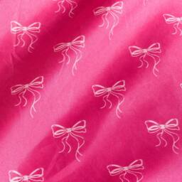 OHS Bows Print Microfibre Easy Care 25cm Deep Fitted Bed Sheet in Bright Pink - Size: Double Fitted - thumbnail 4