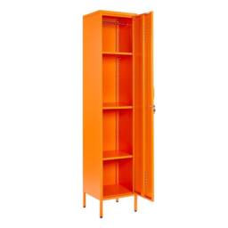 Moderna Orange Metal Locker Cabinet, Tall 3 Shelf, 1 Door for Home or Office - thumbnail 2